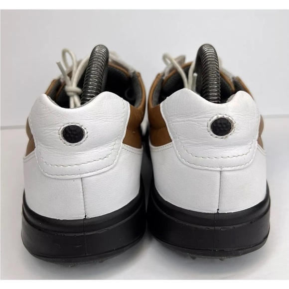 Ecco Womens Classic Leather Gore-Tex Golf Soft Spikes Shoes White/Brown 40/9-9.5 - Picture 5 of 15